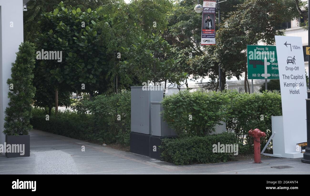 Kreuzungsbereich der Singapore Stamford Road und North Bridge Road Stockfoto