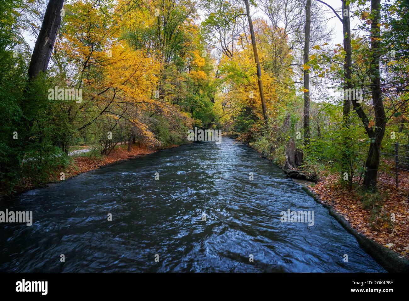 Englischer Garten Park im Herbst - München, Bayern, Deutschland Stockfoto