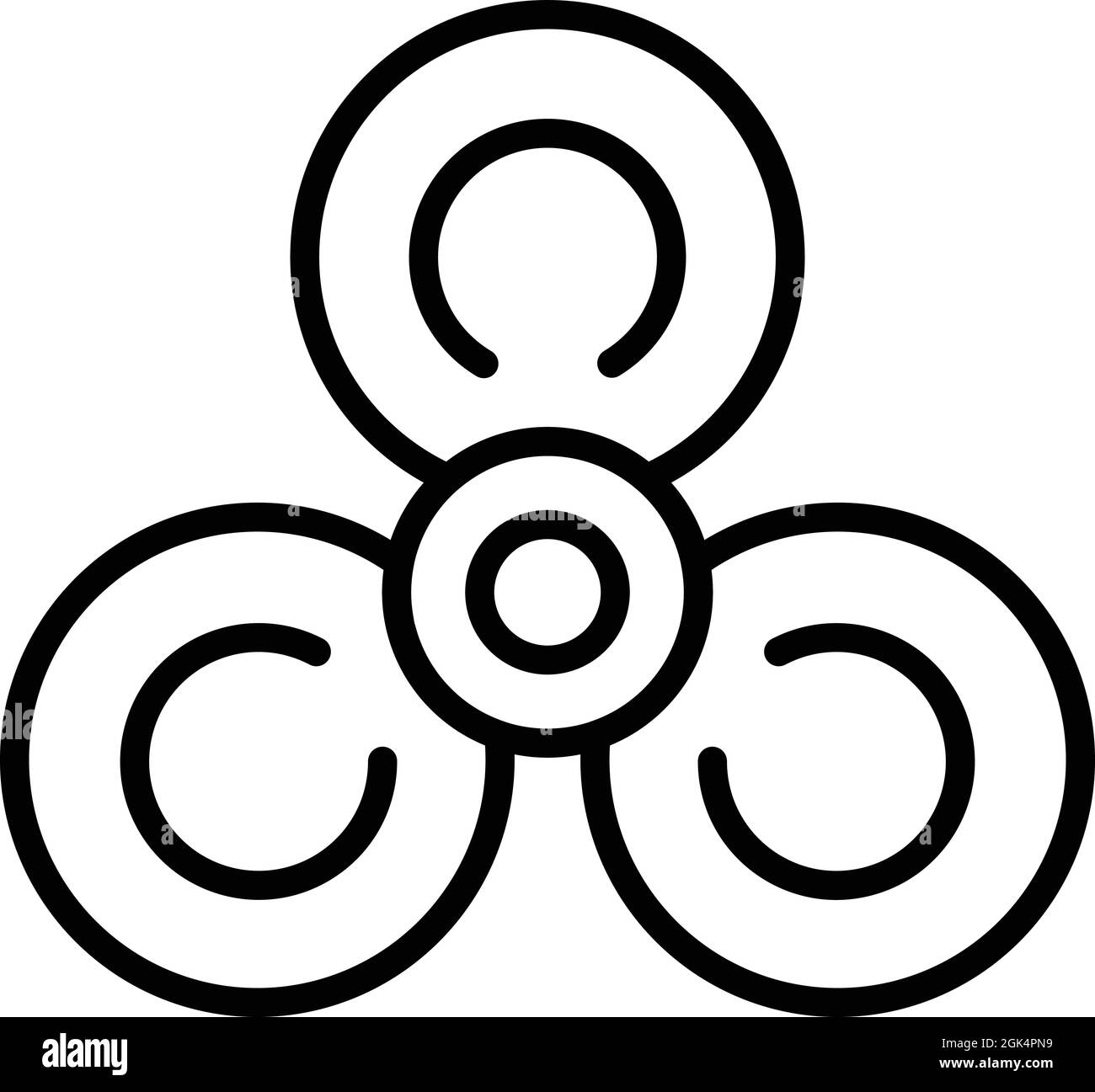 Spinner Spielzeug Symbol Umriss Vektor. Fidget Spin. Angstobjekt Stock Vektor