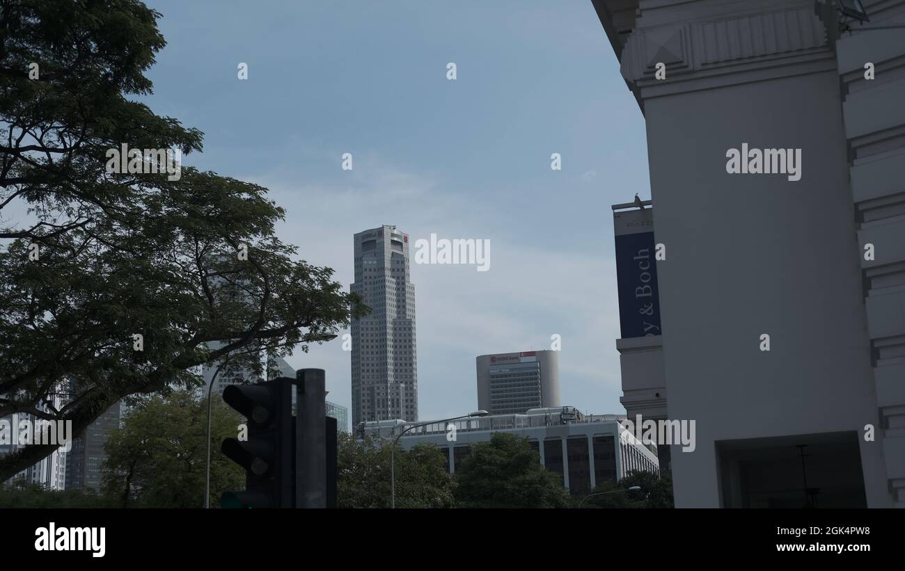 Kreuzungsbereich der Singapore Stamford Road und North Bridge Road Stockfoto