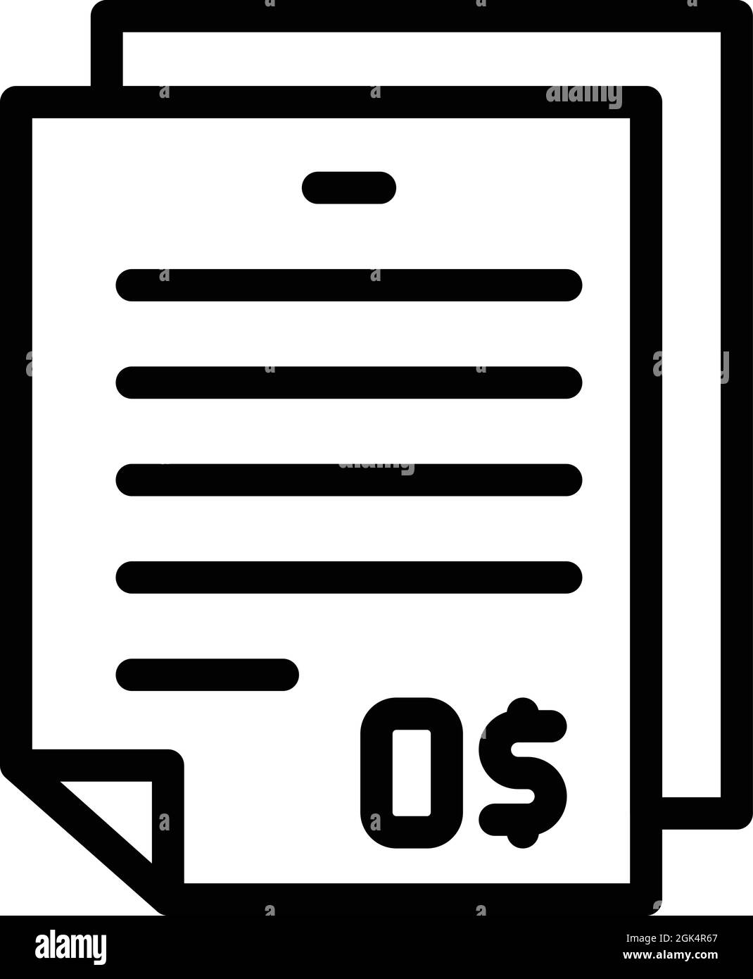 Gliederungsvektor für das Symbol „Kursvertrag“. Dokumentformular. Zusammenfassungsprofil Stock Vektor