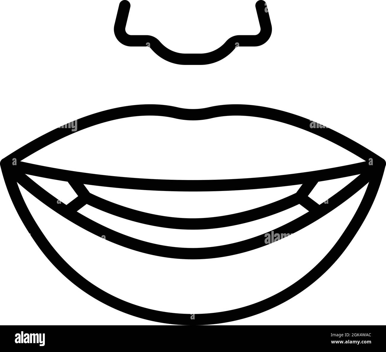 Vektor der Kontur des Symbols für die Lippendarstellung. Animation Mund