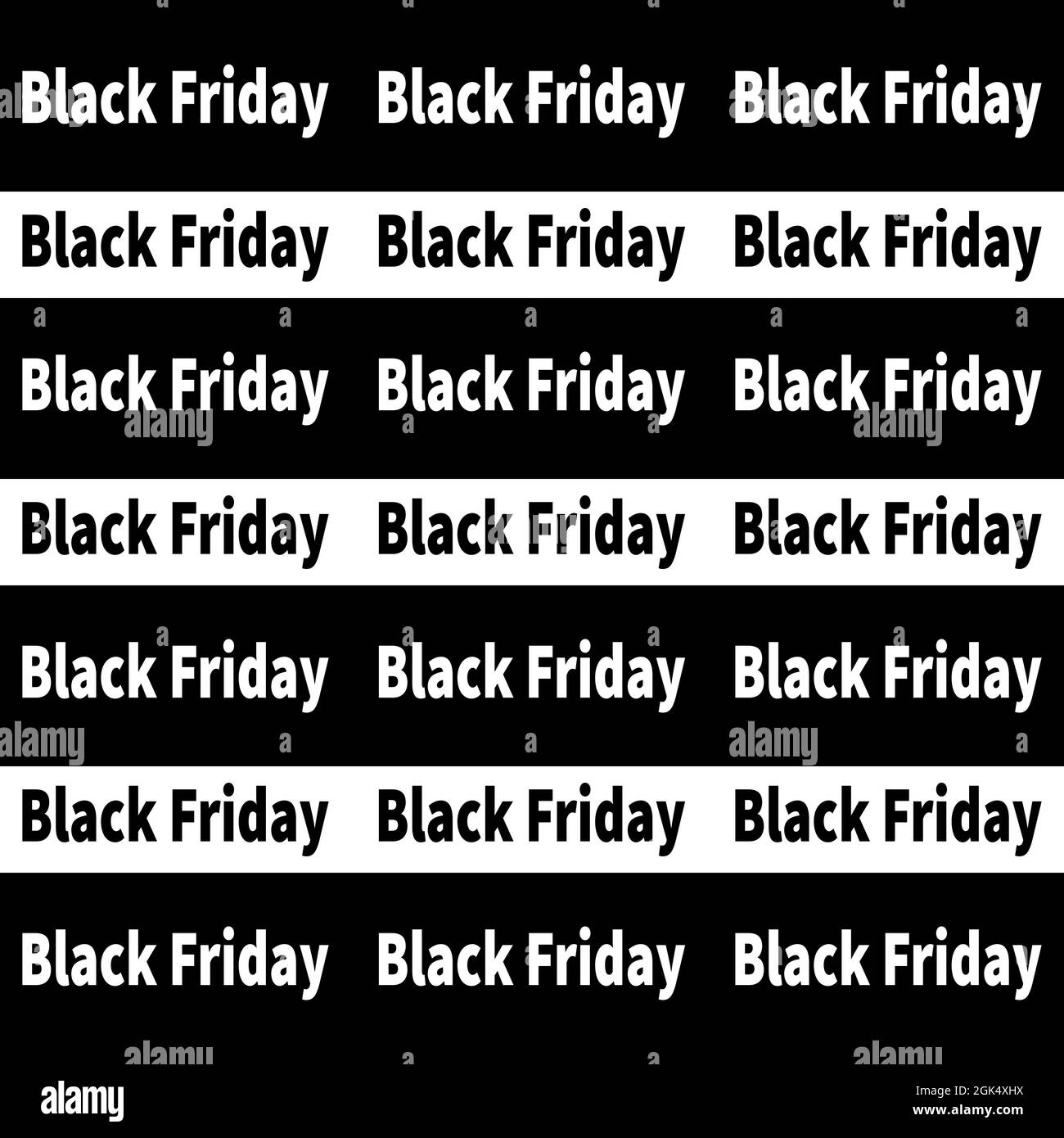 Angebot „Black Friday“. Modernes, minimalistisches Banner. Saisonales Angebot. Schwarz-Weiß-Design. Typografie Vektorvorlage. Idee für Werbung, Werbung. Sa Stock Vektor