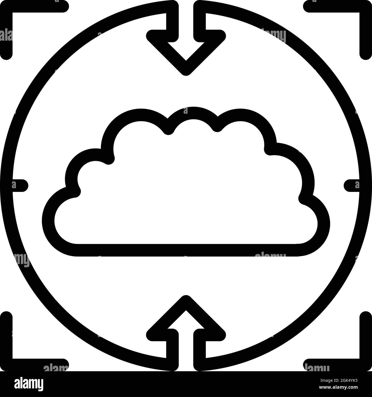 Symbolumrissvektor für kognitive Konzentration. Gehirnentwicklung. Mentale Fähigkeiten Stock Vektor
