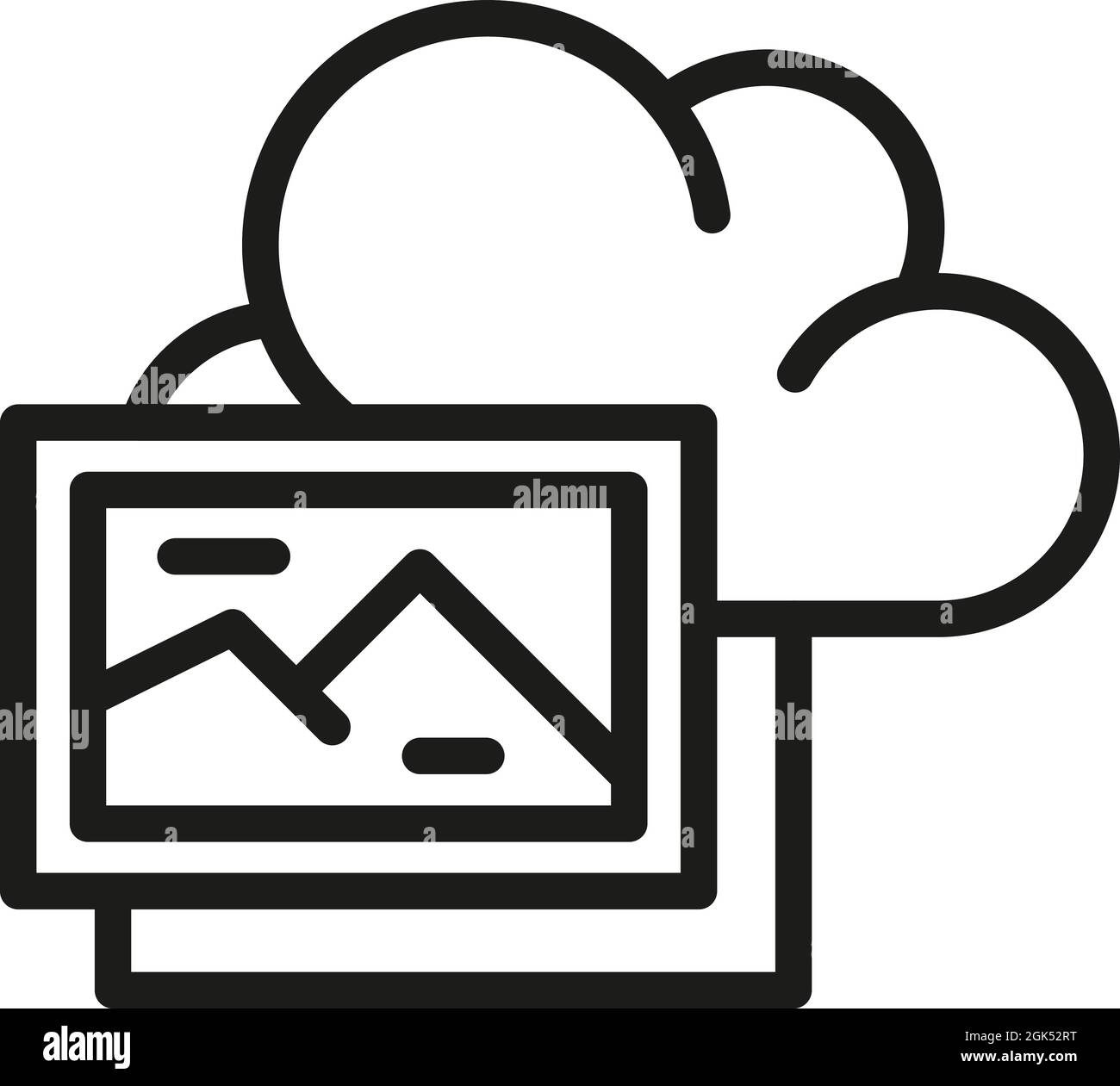 Vektorgrafik für die Kontur des Symbols für das Speicherfoto. Albumbild. Postkartenrahmen Stock Vektor