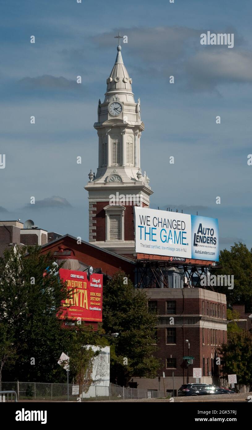 Clock Tower, St. Augustine's Roman Catholic Church, Philadelphia, Pennsylvania, USA Stockfoto