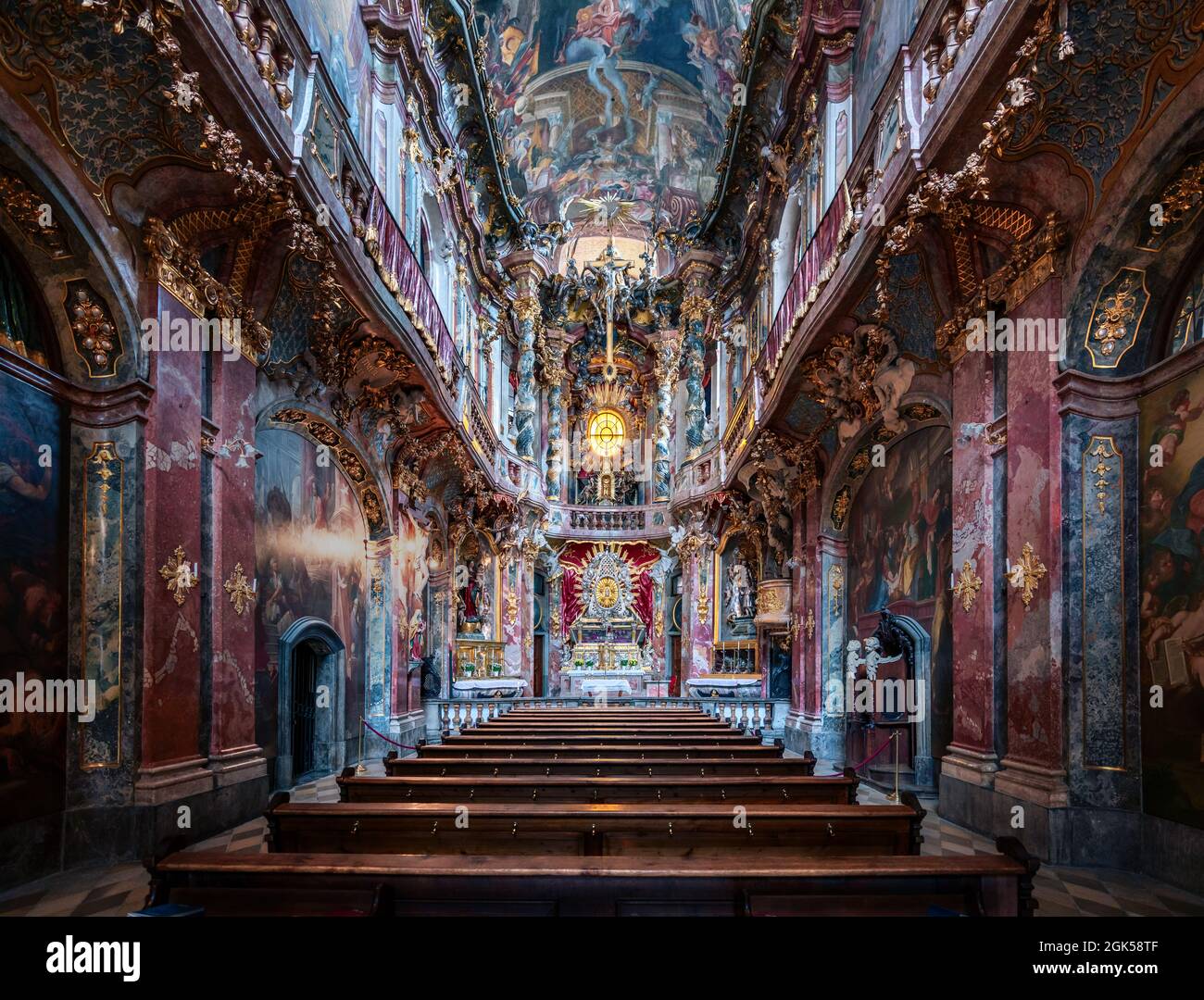 Asam Church Interior (Asamkirche) - München, Bayern, Deutschland Stockfoto