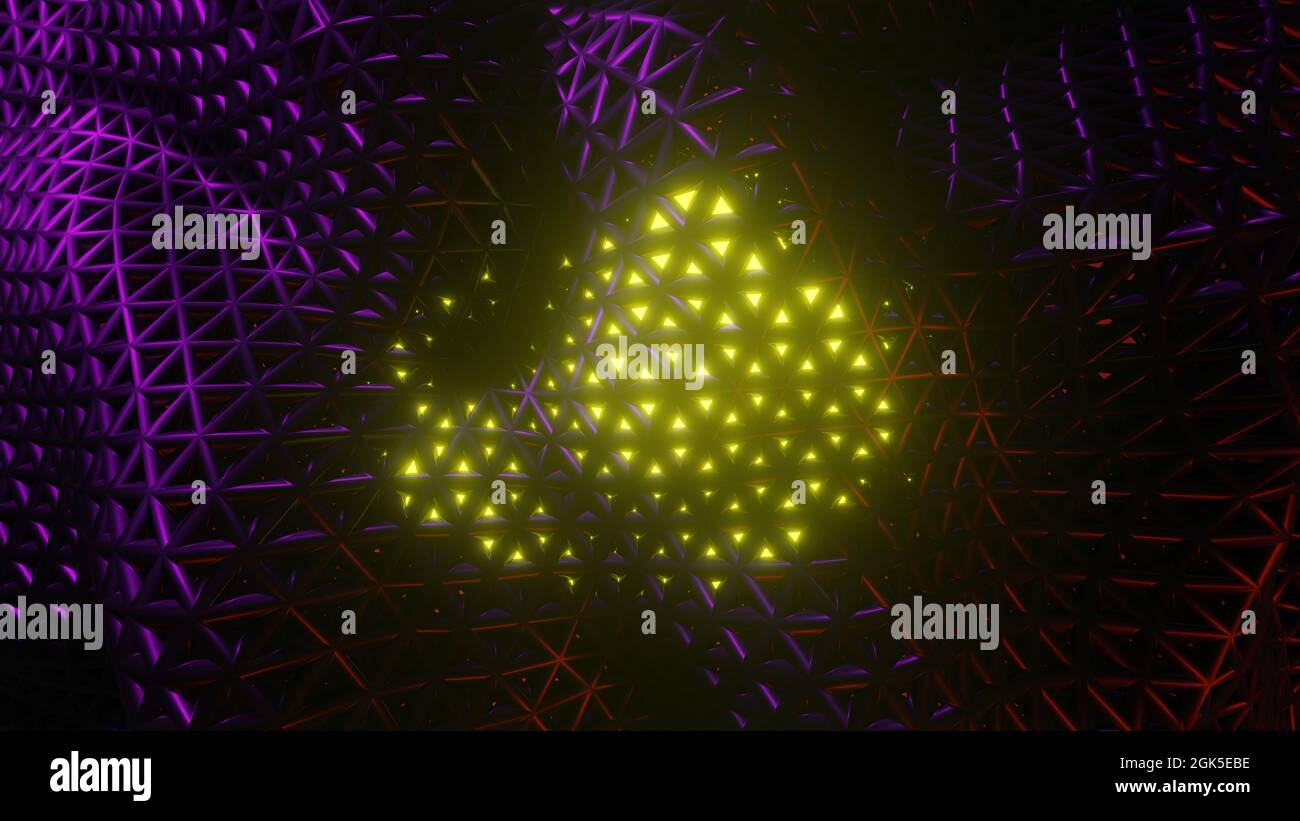 3D-Rendering, Abstract dunkle Materie geometrische Muster Hintergrund Stockfoto