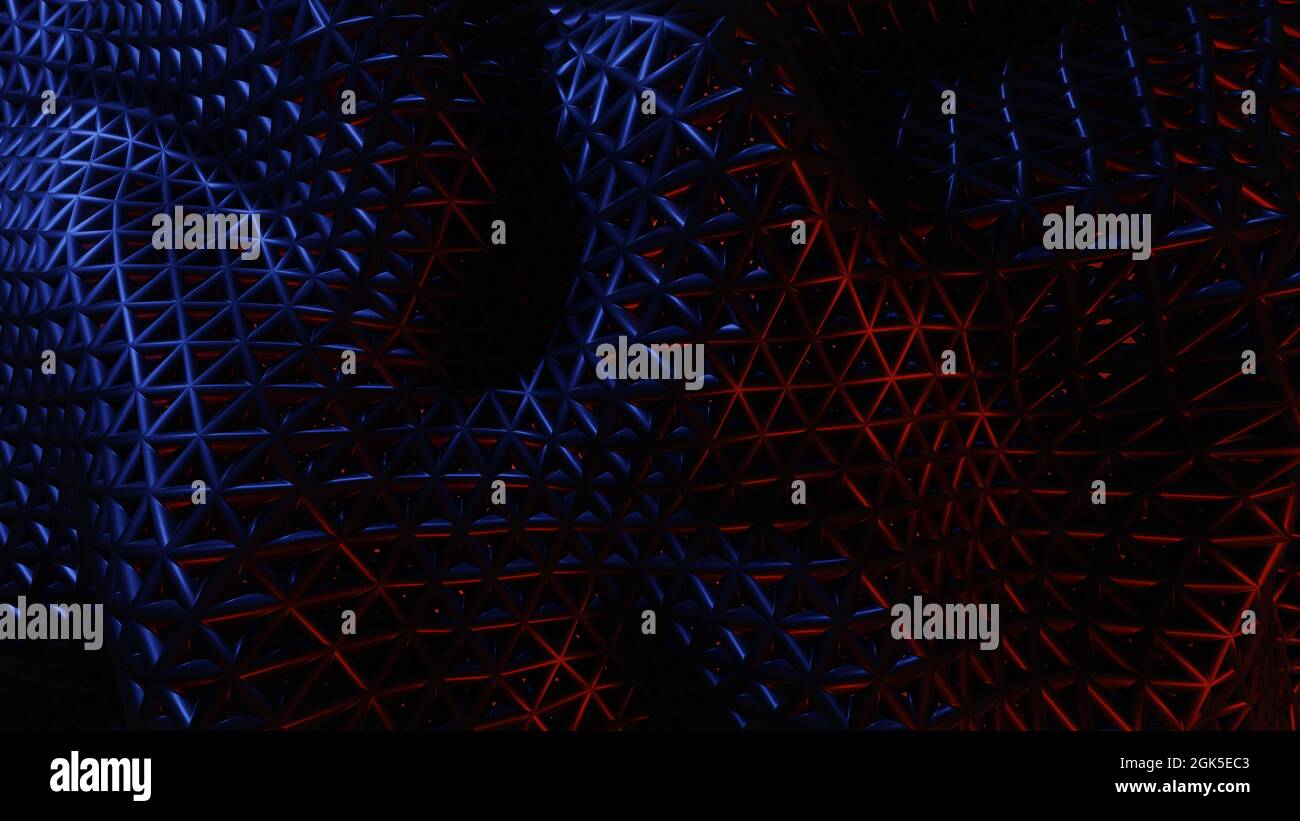 3D-Rendering, Abstract dunkle Materie geometrische Muster Hintergrund Stockfoto