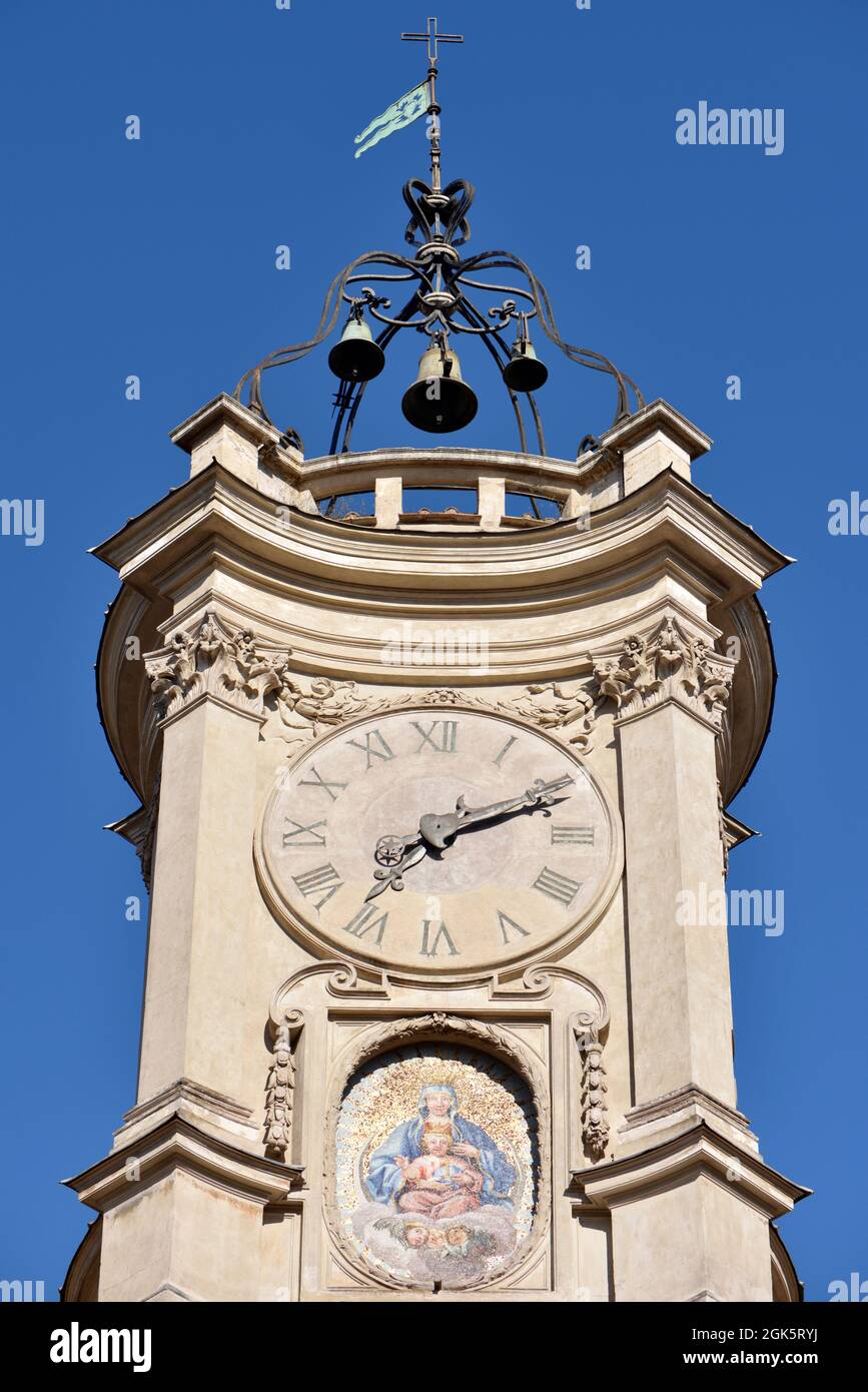 Italien, Rom, Oratorio dei Filippini, torre dell'orologio, Uhrturm Stockfoto