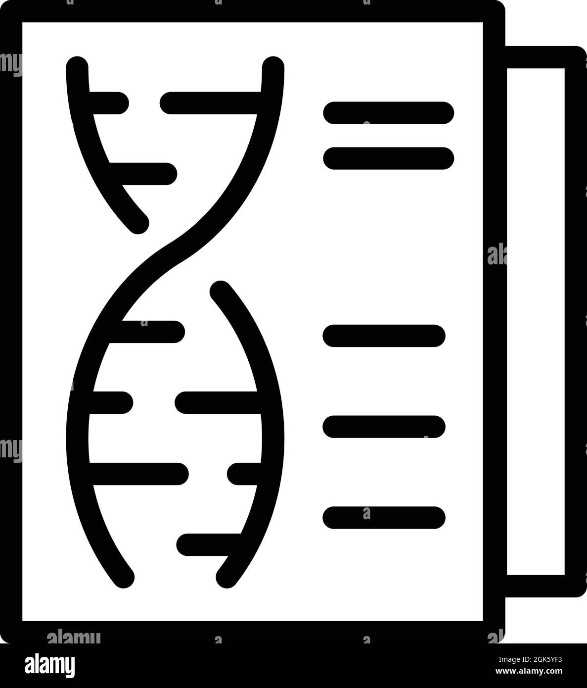 Vektor der Umrissdarstellung des Symbols für genetische Tests. DNA-Test. Laboranalyse Stock Vektor