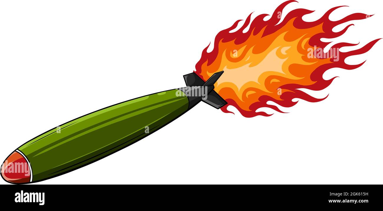 Vektor-Symbol für ballistische Raketen.Vektor-Symbol für Cartoon auf weißem Hintergrund isoliert ballistische Rakete. Stock Vektor
