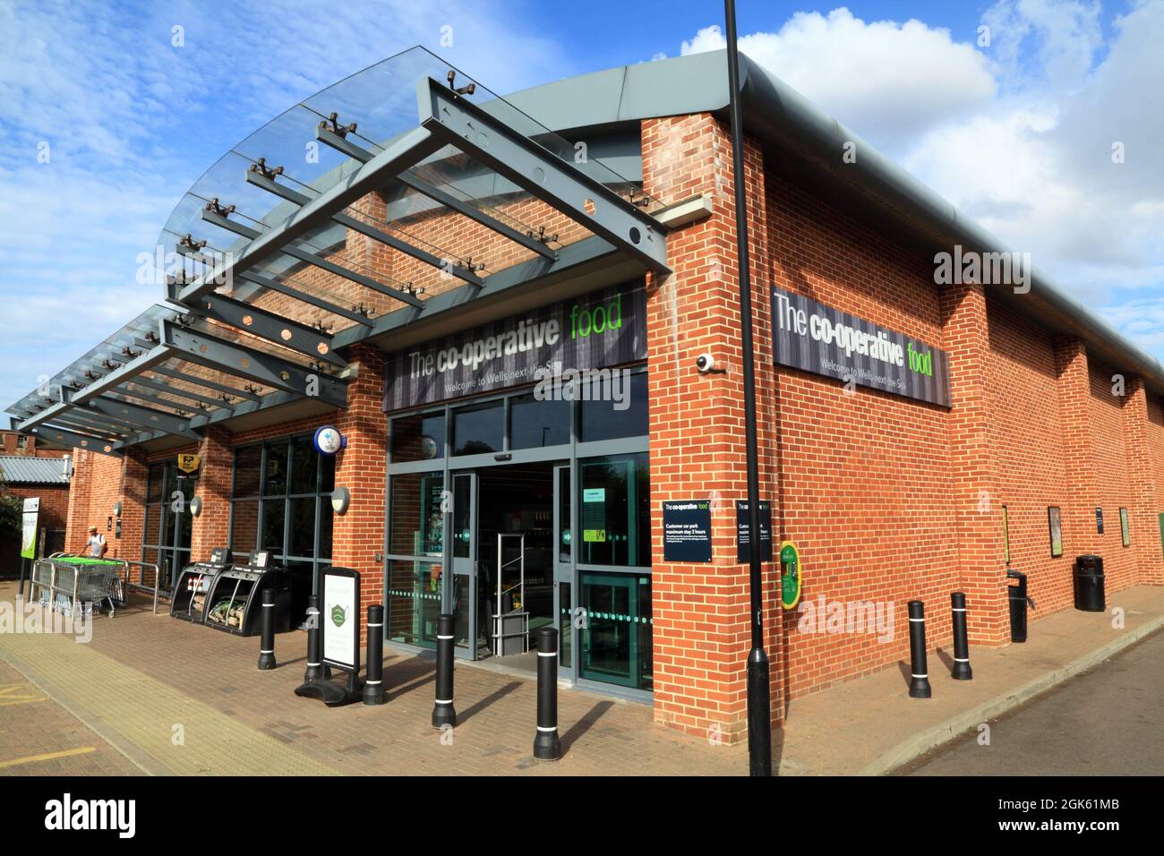 Co-Op, Co-Op, The Co-operative Lebensmittelgeschäft, Geschäft, Supermarkt, Wells am Meer, Norfolk, England Stockfoto