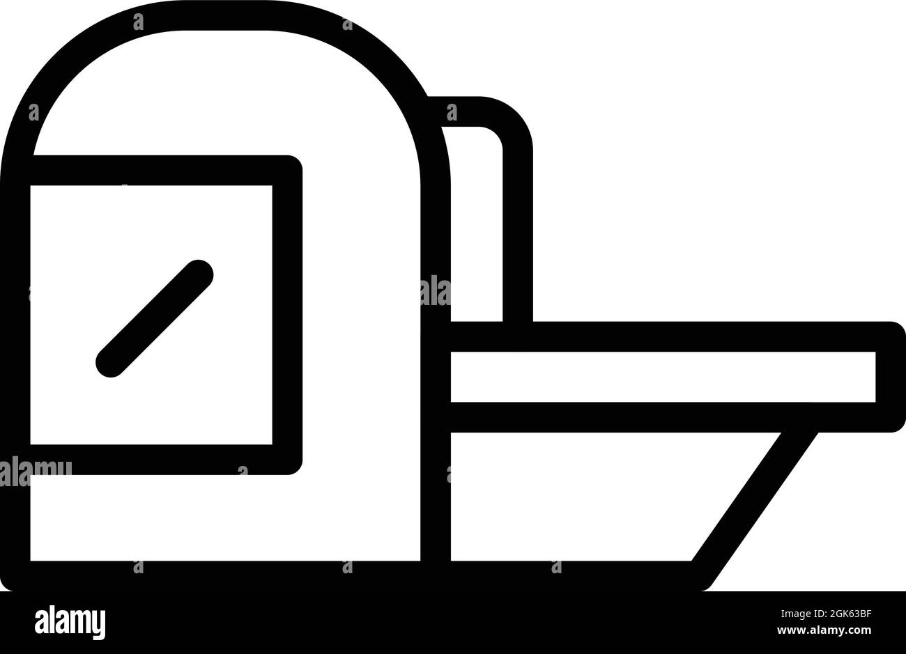 Vektorgrafik für die Symbolumrisse von MRT-Geräten. Medizinisches Gerät. Magnetmaschine Stock Vektor