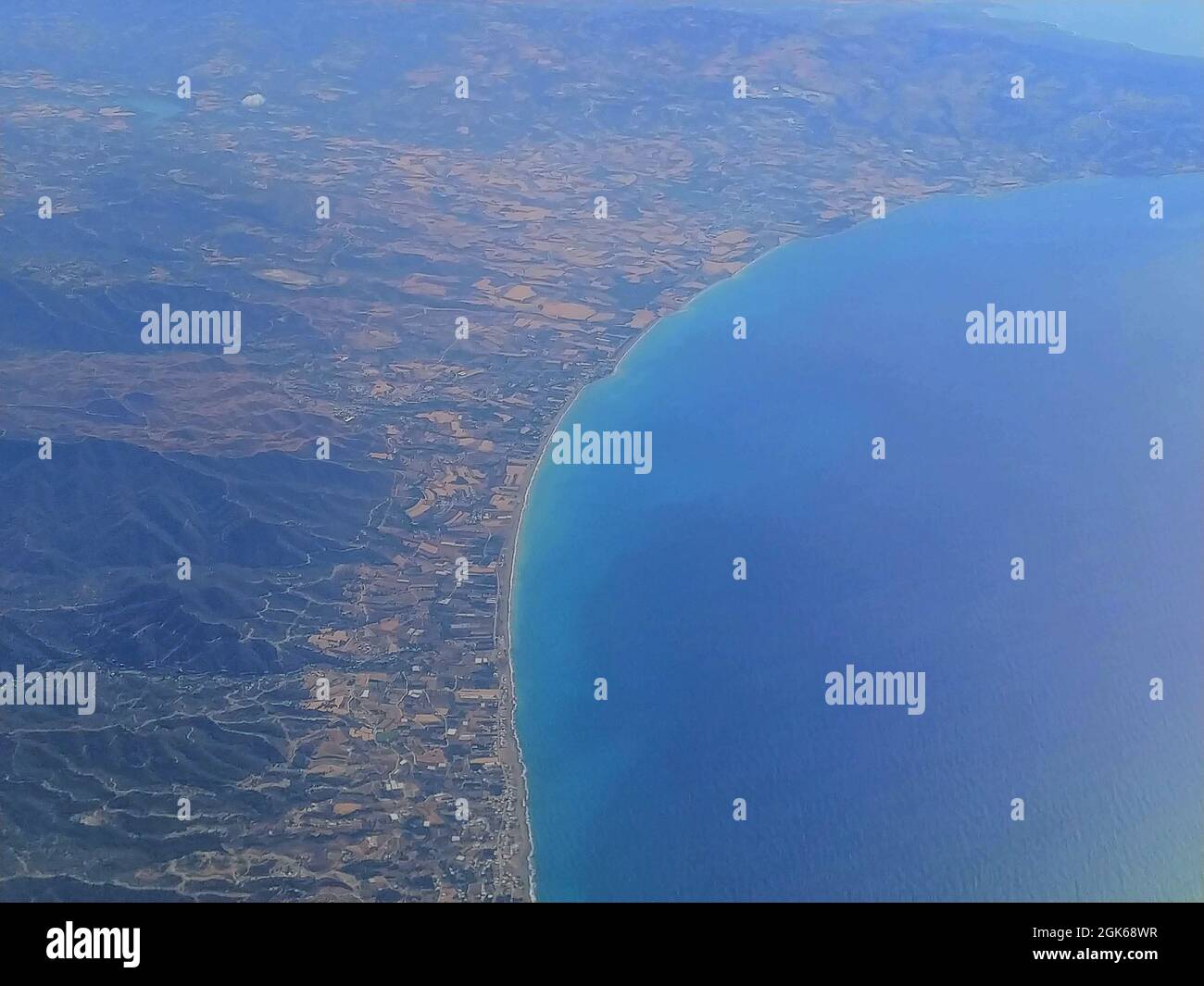Eine Luftaufnahme der Küste Zyperns Stockfoto