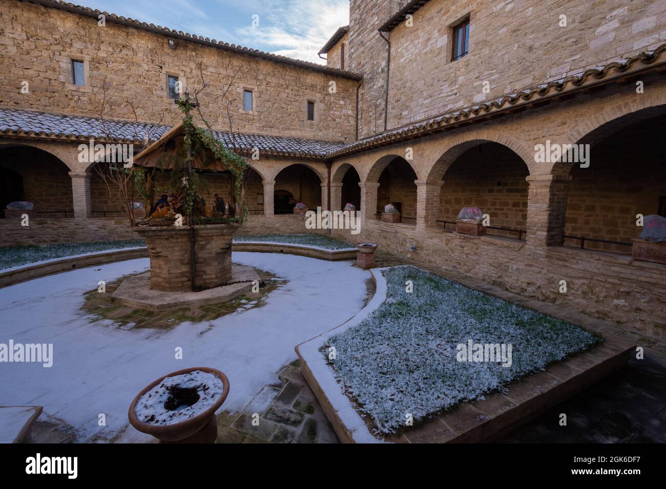 Assisi, Kirche von San Damiano. Die Kirche von San Damiano, ist der Ort, wo St. Clare starb und wo St. Francis fand die Umwandlung. Stockfoto