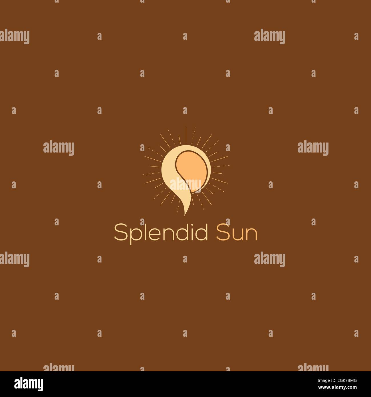 Es gibt einen Sun und S Standort kombiniert gemacht Splendid Sun Logo. Stock Vektor