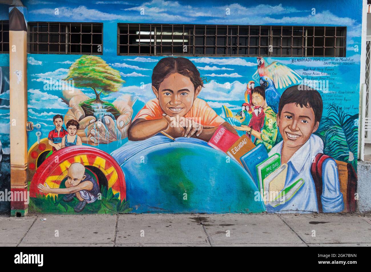 ESTELI, NICARAGUA - 21. APRIL 2016: Wandgemälde im Zentrum von Esteli Stockfoto