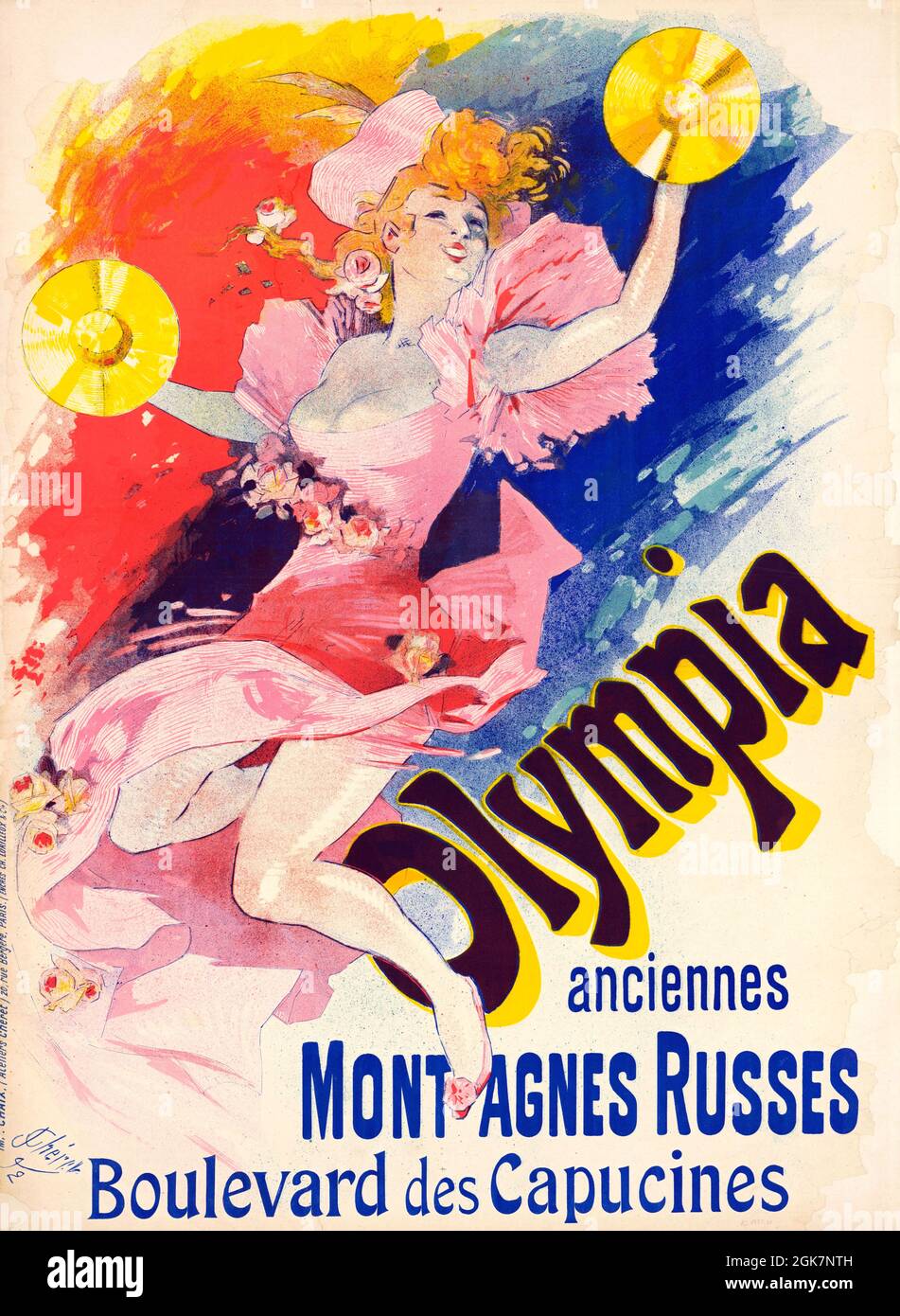 Plakat für das Restaurant Olympia von Jules Chéret, Lithographie, 1892 Stockfoto
