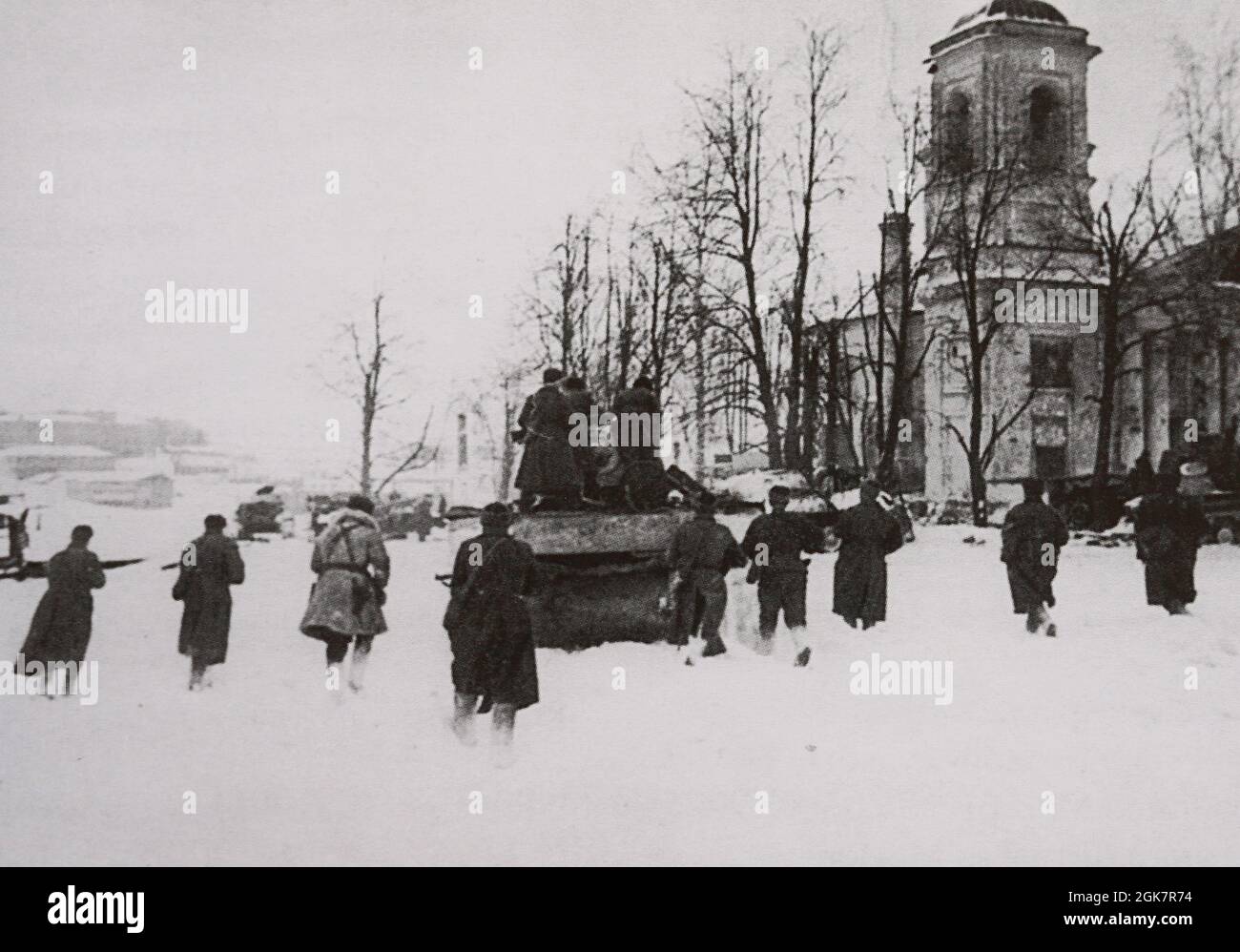 Kämpfe in der Region Moskau in 1941. Stockfoto