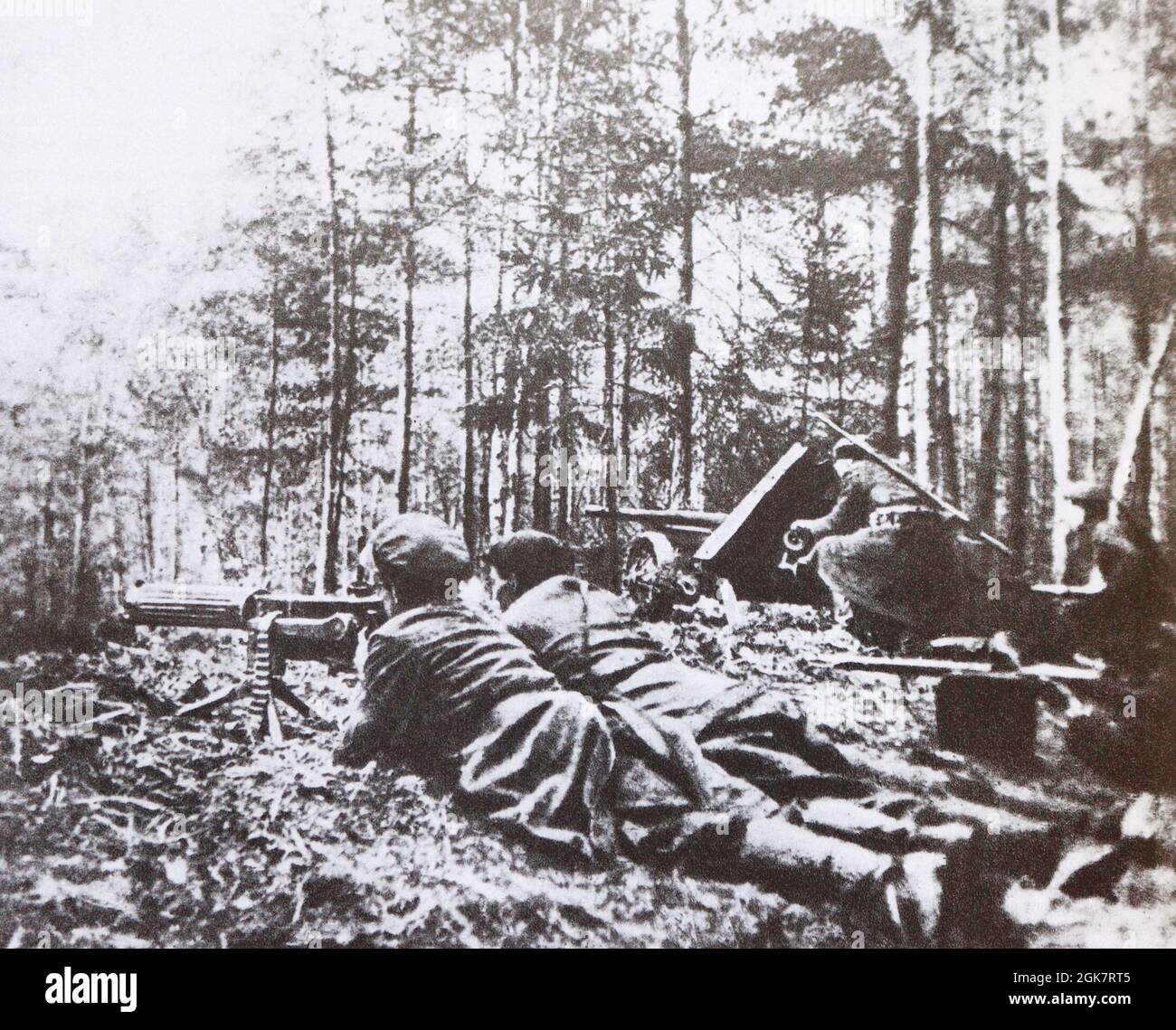 Partisanen der Shchors Brigade der Region Gomel in den 1940er Jahren. Stockfoto