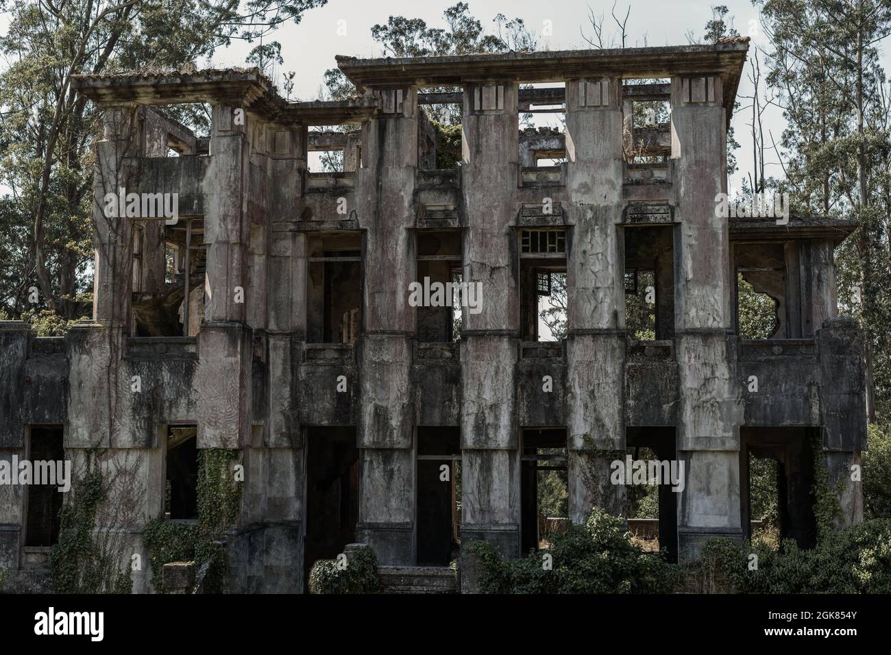 Halloween Angst Terror Concept.Old Horror verlassene Haus. Stockfoto