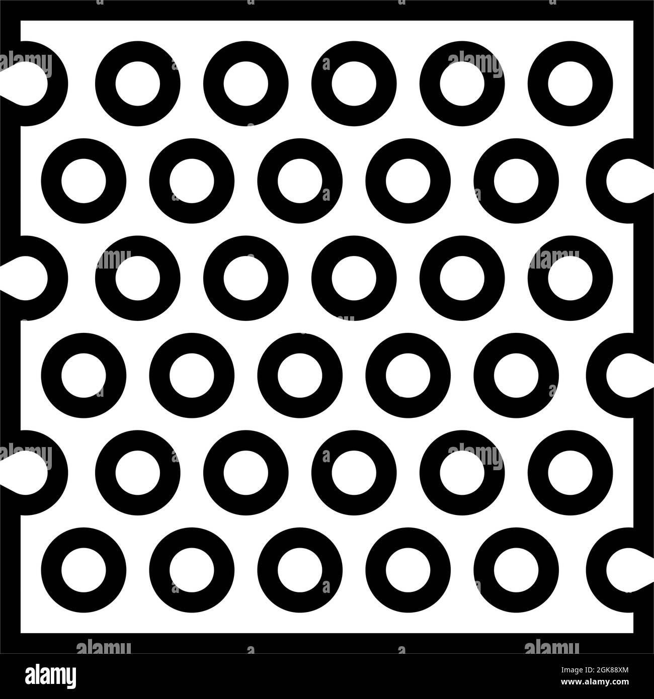 Abbildung des Symbols für perforierte Blechlinien Stock Vektor