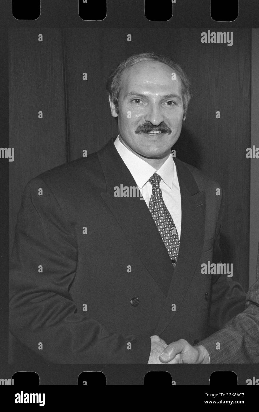 Alexander Lukaschenko Präsident von Belarus, besucht Chicago, Illinois.. 26.-1995. Oktober. Stockfoto