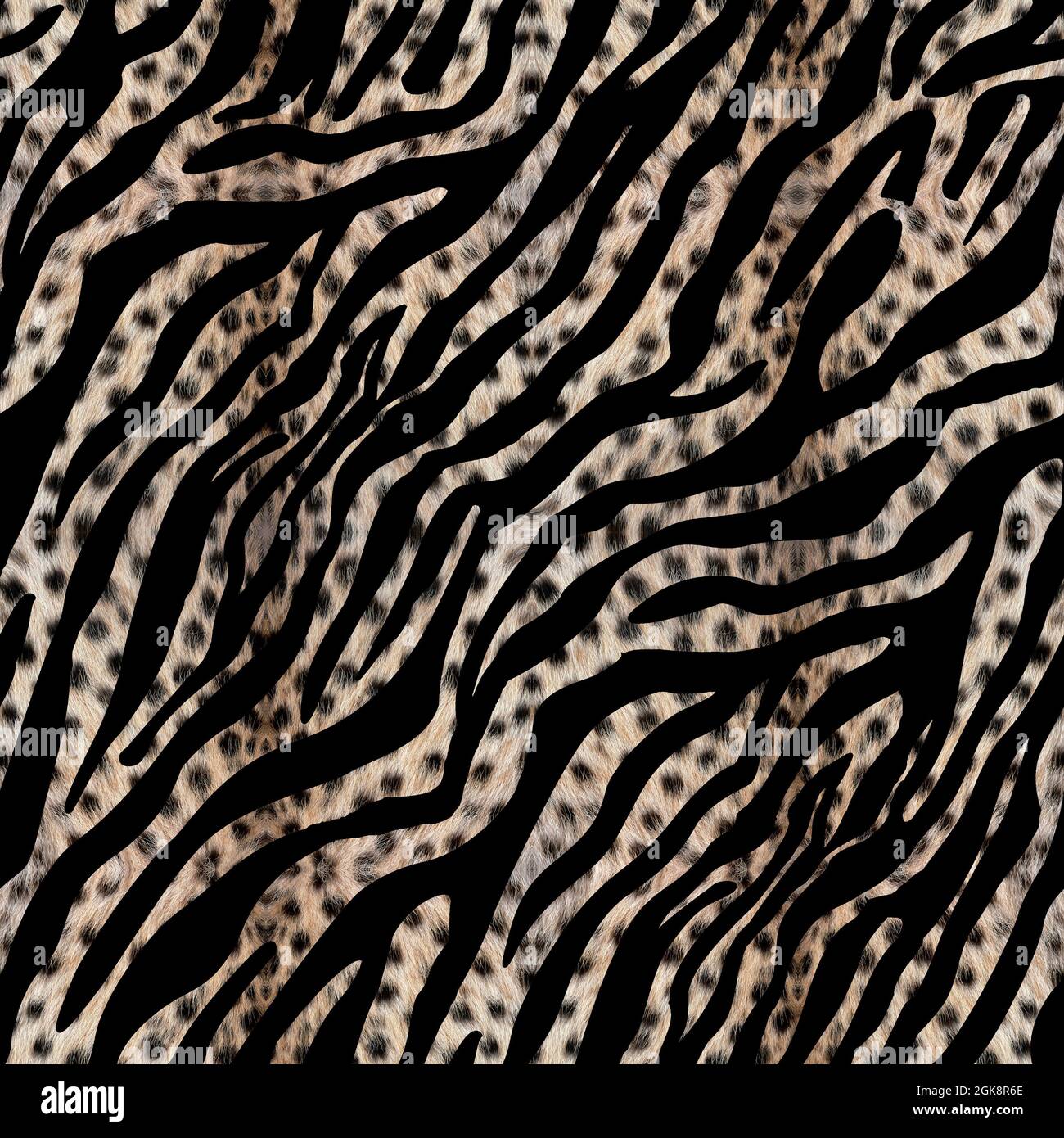 Nahtloses Muster mit Leopard- und Zebra-Hautstruktur Stockfoto