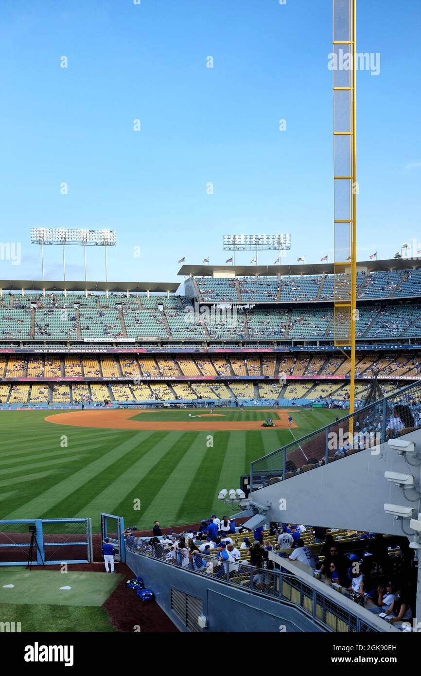 LOS ANGELES, KALIFORNIEN, 29. JUNI 2021: Dodger Stadium, Pre-Game mit dem Bullpen im Vorspiel. Stockfoto