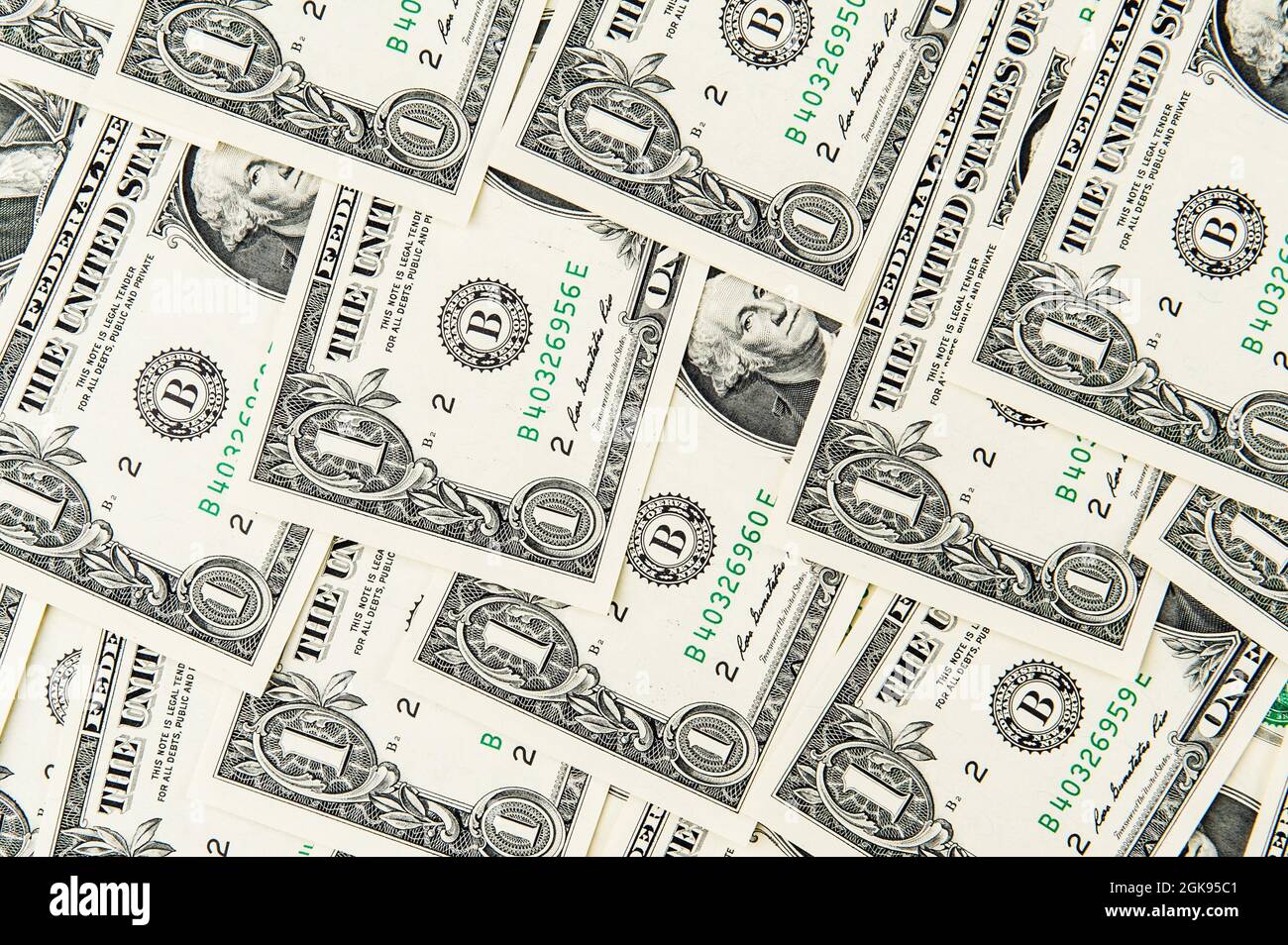1 Dollar Scheine, USA Stockfoto