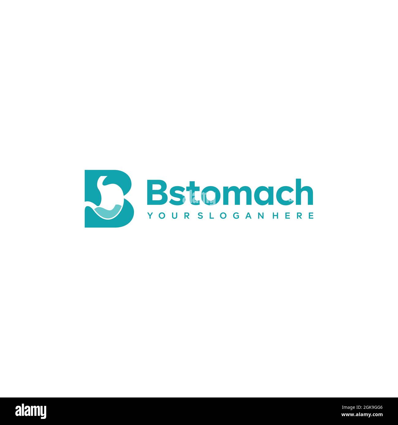 Gesundheits-Briefmarke Initial B Magen Logo-Design Stock Vektor