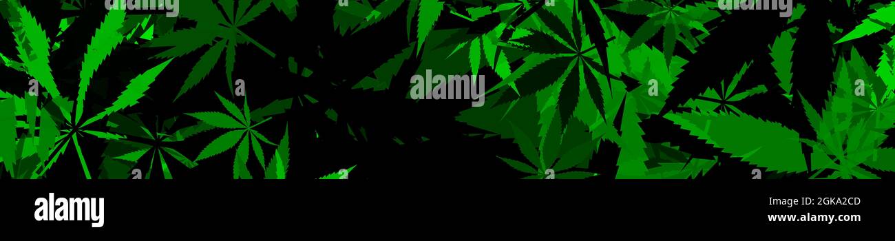 Ein abstraktes Hintergrundbild mit Cannabisblatt-Muster. Stockfoto