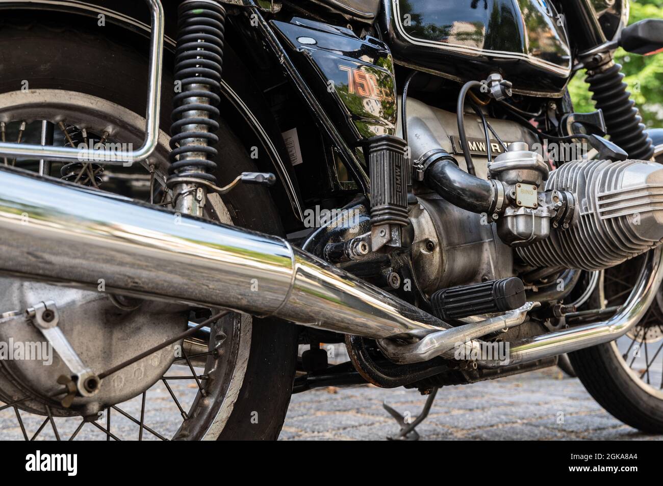 BMW R75 7 Motorradabschnitt im Hochformat Stockfoto