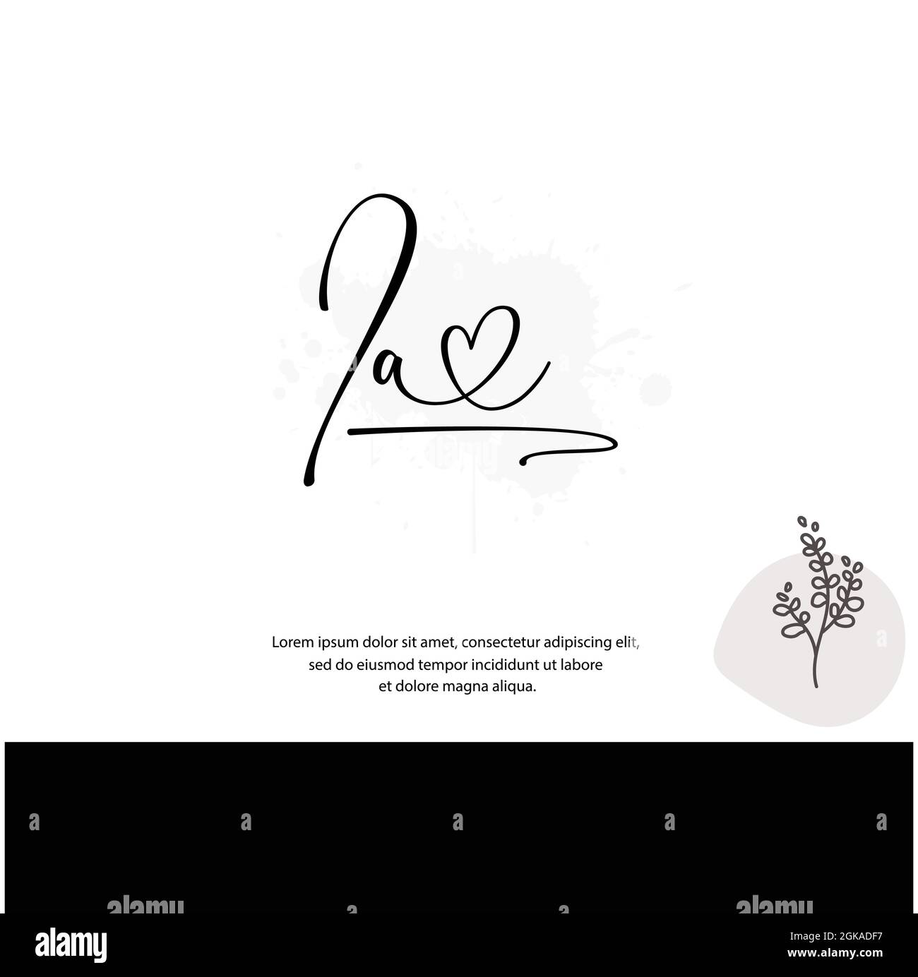 I A IA Initial Letter Handwriting and Signature Logo. Beauty-Vektor anfängliches Logo .Mode, Boutique, Blumen und botanische Stock Vektor