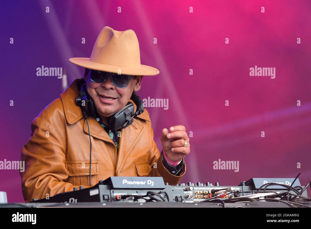 Soul und Funk DJ Craig Charles beim Cambridge Club Festival 2021 im Childerley Orchard am 10. September 2021 in Cambridge, England Stockfoto