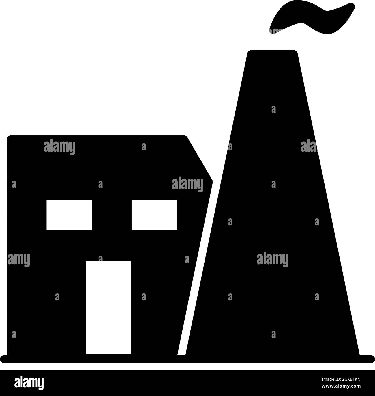 Herstellung industriellen Fabrik schwarzen Vektor Quadrat Symbol oder Silhouette Linie Logo isoliert auf weißem Vektor Hintergrund Zeichen Symbol Illustration Stock Vektor