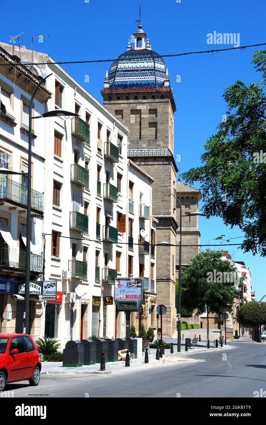 Blick auf den Santiago Hospital Tower (Hospital de Santiago), Ubeda, Spanien. Stockfoto