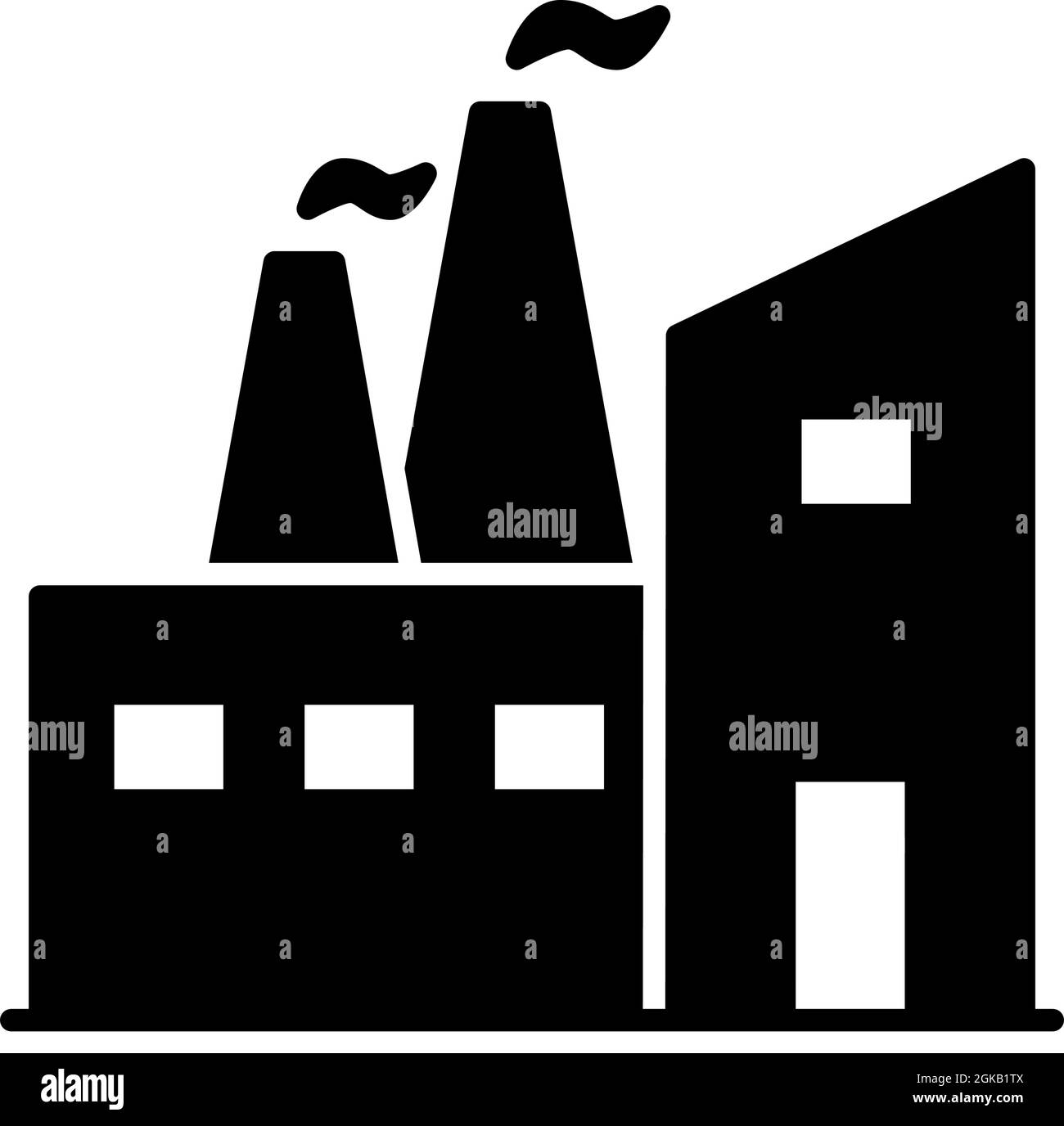 Herstellung industriellen Fabrik schwarzen Vektor Quadrat Symbol oder Silhouette Linie Logo isoliert auf weißem Vektor Hintergrund Zeichen Symbol Illustration Stock Vektor
