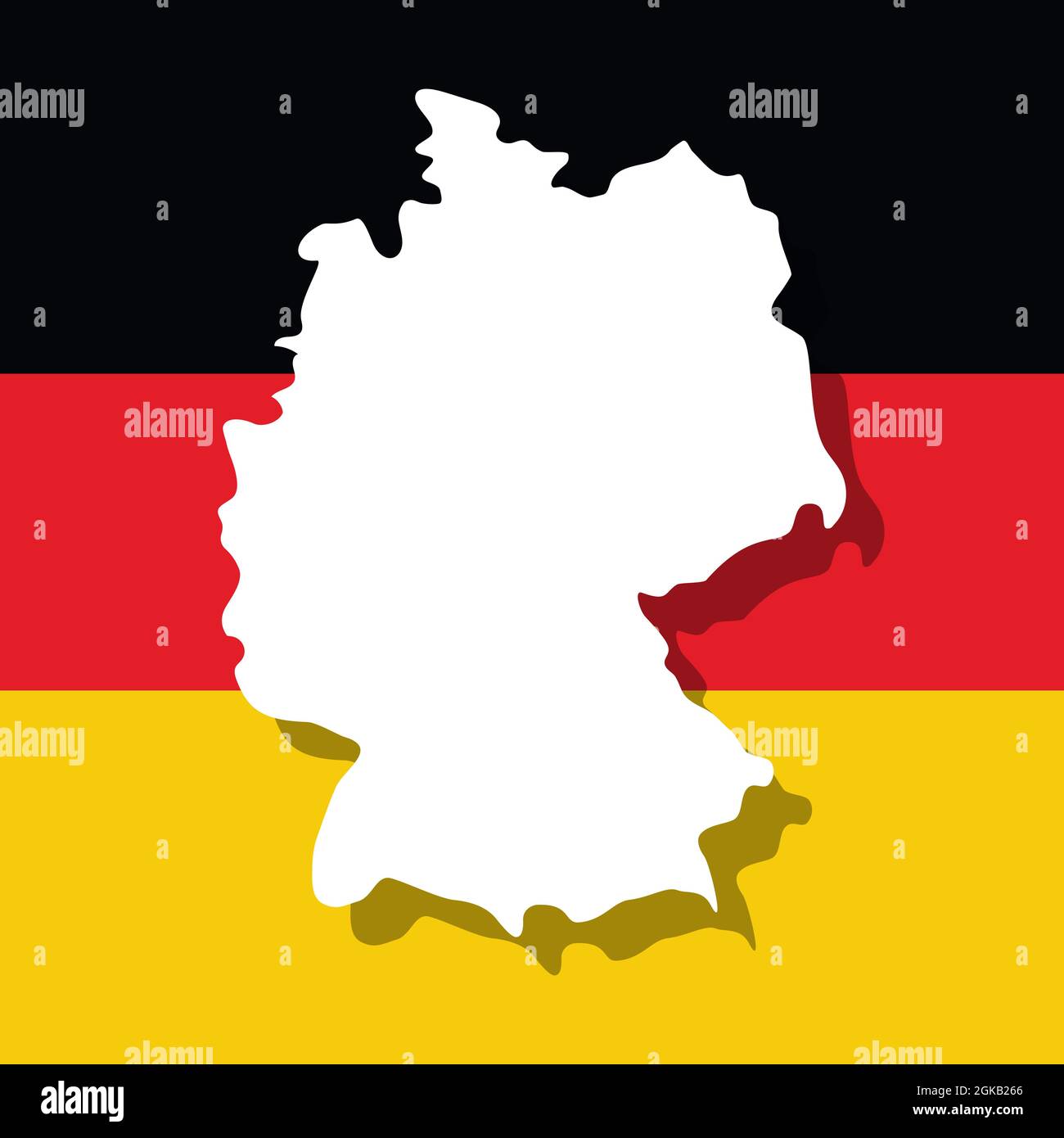 Freihand-Kartenskizze. Vektorgrafik. Silhouette Ländergrenzen Karte von Deutschland auf weißem Hintergrund. Vektorgrafik Stock Vektor