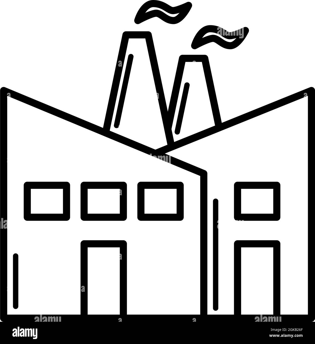 Herstellung industriellen Fabrik schwarzen Vektor Quadrat Symbol oder Silhouette Linie Logo isoliert auf weißem Vektor Hintergrund Zeichen Symbol Illustration Stock Vektor