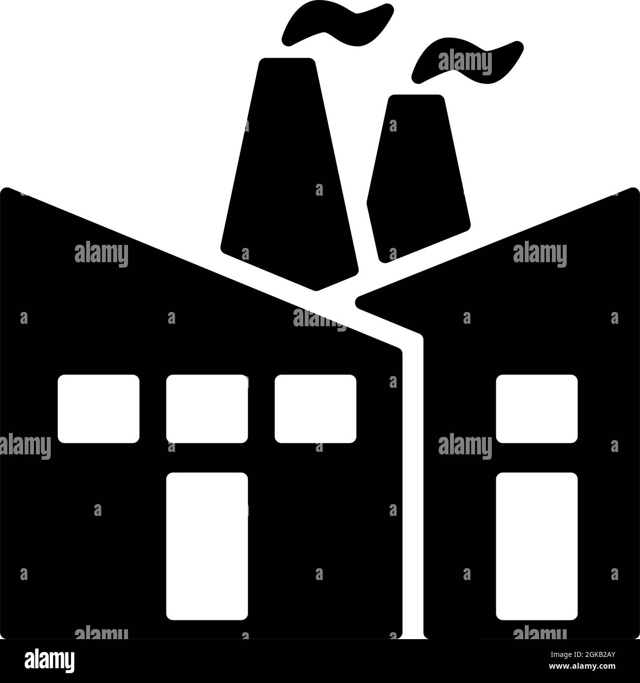 Herstellung industriellen Fabrik schwarzen Vektor Quadrat Symbol oder Silhouette Linie Logo isoliert auf weißem Vektor Hintergrund Zeichen Symbol Illustration Stock Vektor