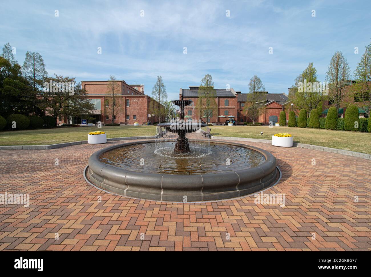 Wasserbrunnen im Noritake Pottery Museum and Craft Center in Nagoya, Japan. Stockfoto