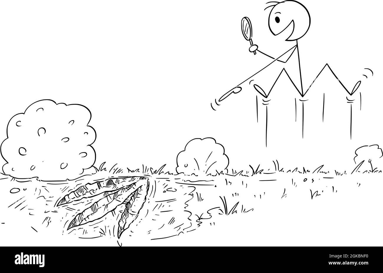 Glücklich Paläontologe gerade gefunden Fußabdruck von ausgestorbenen Dinosaurier, Vektor Cartoon Stick Abbildung Stock Vektor Glücklich Paläontologe gerade gefunden Fußabdruck von ausgestorbenen Dinosaurier, Vektor Cartoon Stick Abbildung Stock Vektor