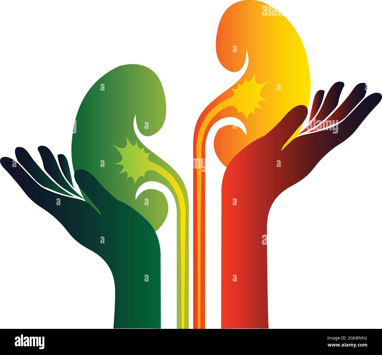 Illustration Kunst einer Nierenkrankheit Logo mit isoliertem Hintergrund Stock Vektor