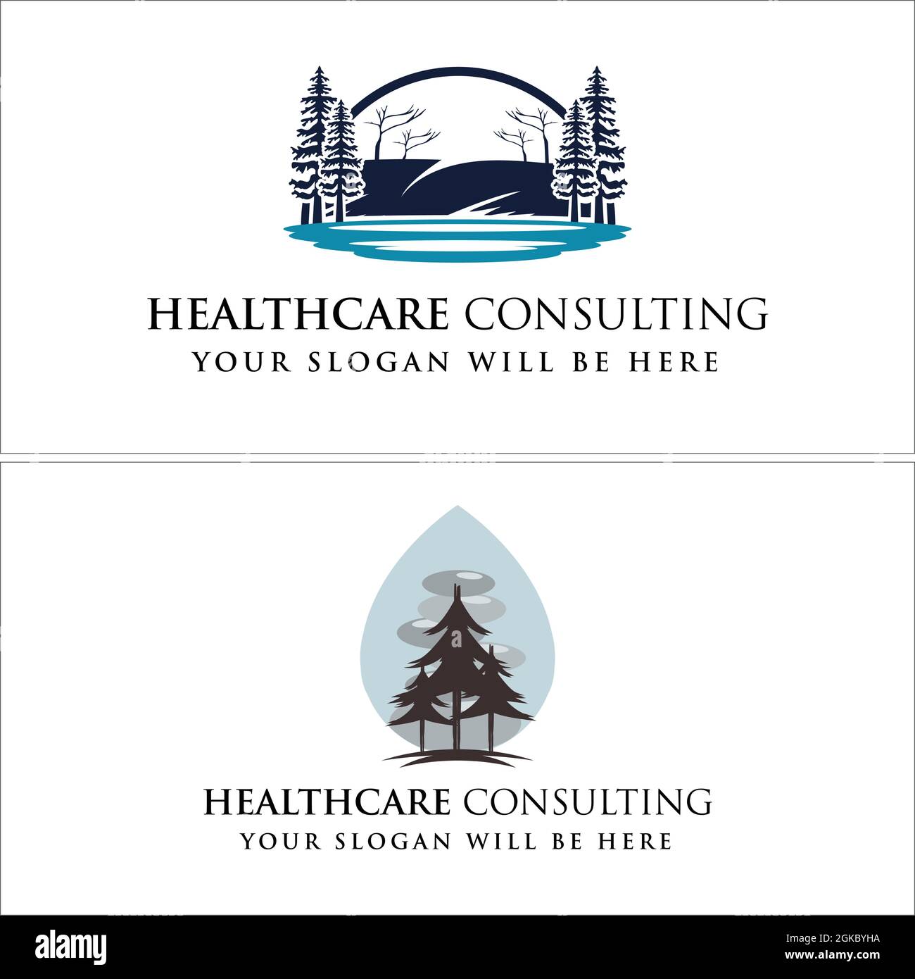 Healthcare Consulting Umwelt Fluss Logo Design Stock Vektor