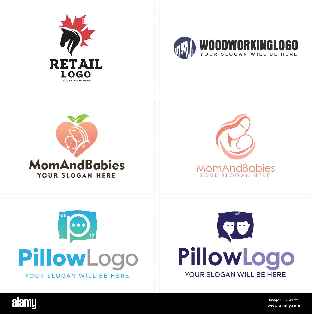 Tierpferd Betreuer Mutter Und Baby Logo Design Stock Vektorgrafik Alamy