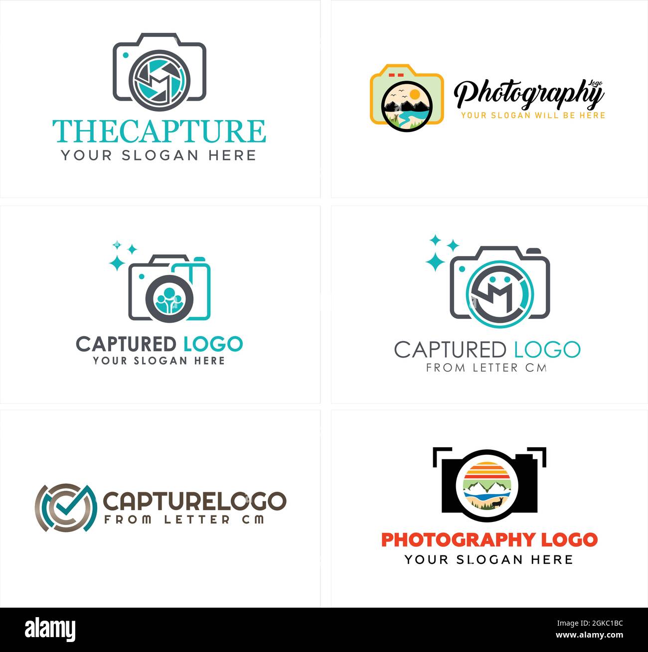 Fotografie Kamera Landschaft Logo Design Stock Vektor