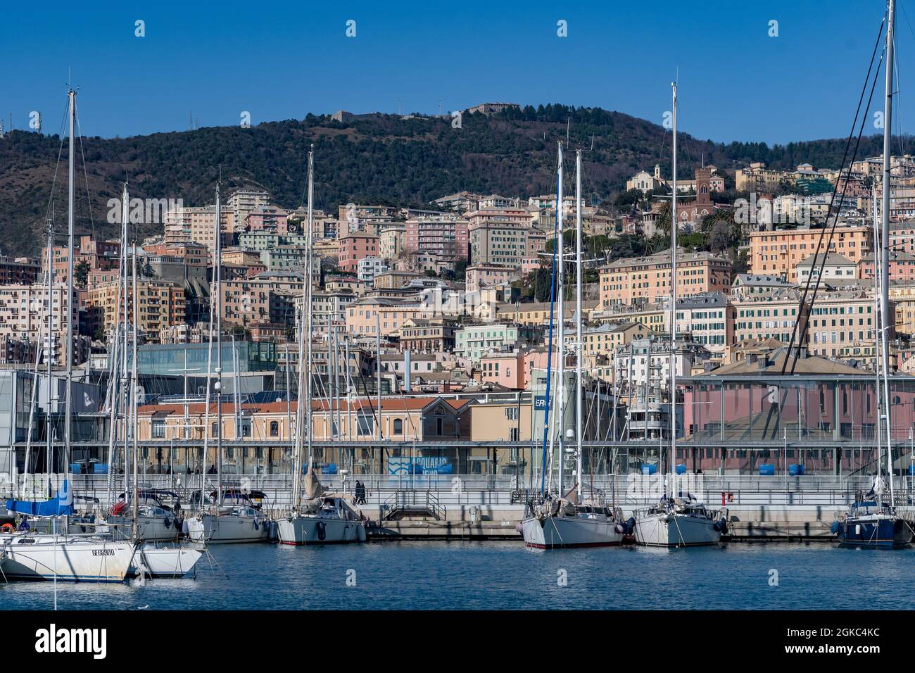 Europa. Italien. Ligurien. Italienische Riviera. Genua. Port Antico Stockfoto