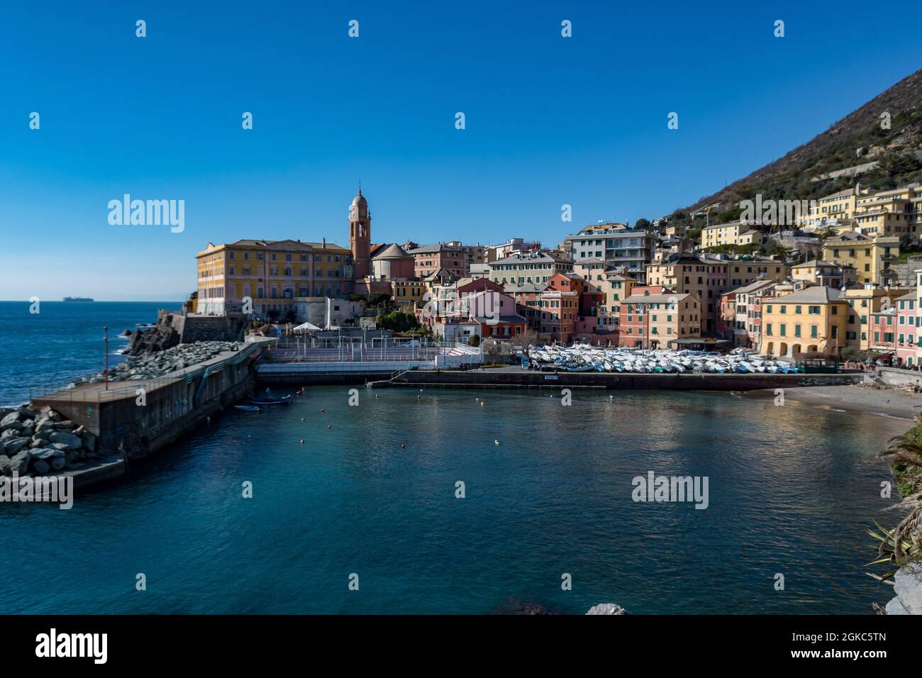 Europa. Italien. Ligurien. Italienische Riviera. Genua. Nervi. Wohnviertel Stockfoto